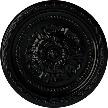 Ekena Millwork Palmetto Ceiling Medallion, Hand-Painted Black Pearl, 11 1/2"OD x 1"P CM11PABPS